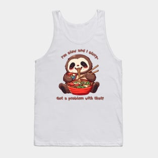 Sloth T-Shirt, Ramen Shirt, Slow Food Tee, Slow Life Themed Top, Humorous Statement Apparel, Funny TShirt Tank Top